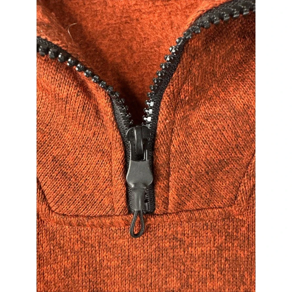 Banana Republic Sweater Mens Large Pullover Burnt‎ Orange Quarter Zip Sweatshirt